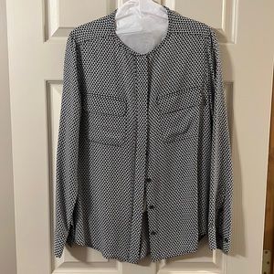 Silk Equipment button down Blouse white and black